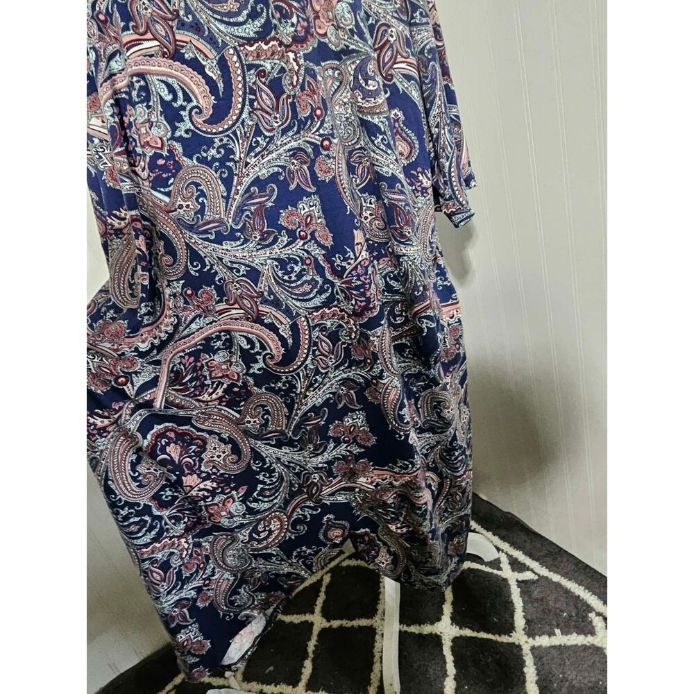 BloomChic Plus Size 30 Paisley Maxi Dress Long Sleeve Faux Wrap Petal Hem NWT - Picture 5 of 5